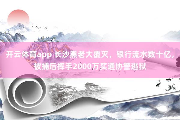 开云体育app 长沙黑老大覆灭,银行流水数十亿,被捕后挥手2000万买通协警逃狱