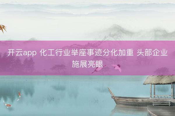 开云app 化工行业举座事迹分化加重 头部企业施展亮眼