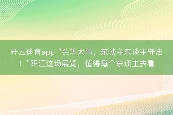 开云体育app “头等大事，东谈主东谈主守法！”阳江这场展览，值得每个东谈主去看