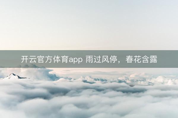 开云官方体育app 雨过风停，<a href=
