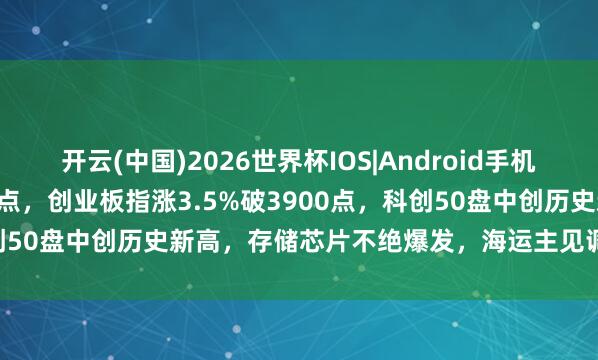 开云(中国)2026世界杯IOS|Android手机app下载 沪指站上4200点，创业板指涨3.5%破3900点，科创50盘中创历史新高，存储芯片不绝爆发，海运主见调治丨A股收盘