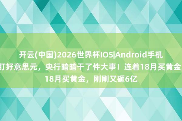 开云(中国)2026世界杯IOS|Android手机app下载 全球盯好意思元，央行暗暗干了件大事！连着18月买黄金，刚刚又砸6亿