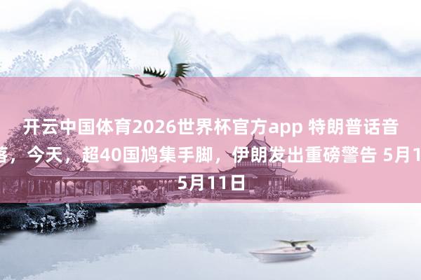 开云中国体育2026世界杯官方app 特朗普话音刚落，今天，超40国鸠集手脚，伊朗发出重磅警告 5月11日