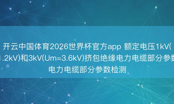开云中国体育2026世界杯官方app 额定电压1kV(Um=1.2kV)和3kV(Um=3.6kV)挤包绝缘电力电缆部分参数检测