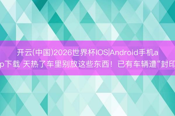 开云(中国)2026世界杯IOS|Android手机app下载 天热了车里别放这些东西！已有车辆遭“封印”