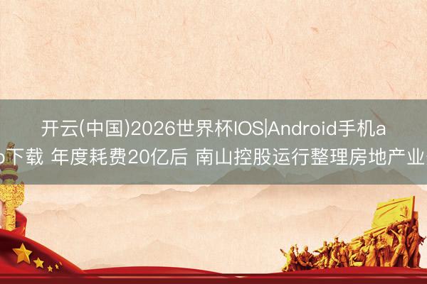 开云(中国)2026世界杯IOS|Android手机app下载 年度耗费20亿后 南山控股运行整理房地产业务