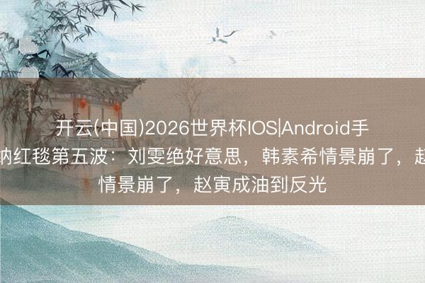 开云(中国)2026世界杯IOS|Android手机app下载 戛纳红毯第五波：刘雯绝好意思，韩素希情景崩了，赵寅成油到反光