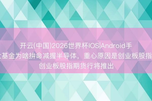 开云(中国)2026世界杯IOS|Android手机app下载 大基金为啥拚命减握半导体,重心原因是创业板股指期货行将推出