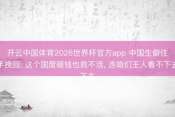 开云中国体育2026世界杯官方app 中国生僻住手挽回: 这个国度砸钱也救不活， 连咱们王人看不下去
